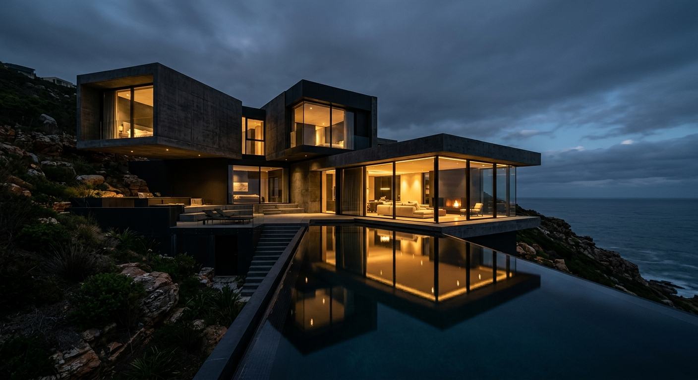MERAKI architectural masterpiece at twilight